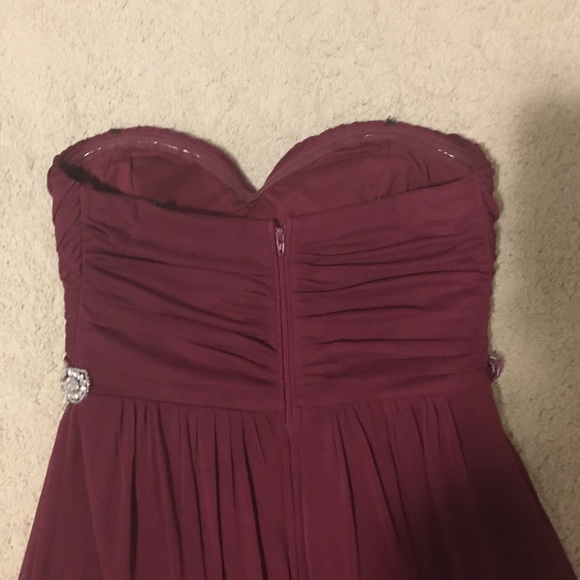 Burgundy Strapless Prom Dress - Picture 6 of 6